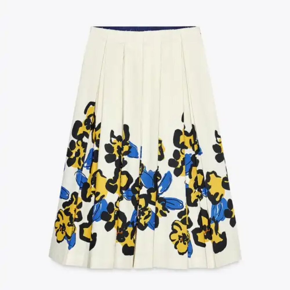NWT ZARA ZW COLLECTION PRINTED PLEATED SKIRT S - Picture 6 of 6